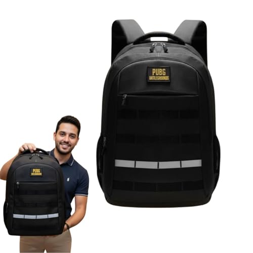 Mochila Tática Militar Battlegrounds Impermeável 30 Litros, Preta com Detalhes Refletivos