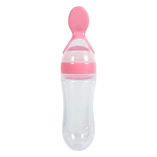 Food Feeder Cartoon Silicone Squeeze Feeding Bottle with Dispenser Spoon for Babies Infant (#2)