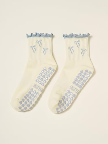 Image of Shapes Studio Half Calf Grip Socks, Cute Fruit Pilates Socks, Ruffle Socks, Non-Slip for Barre Yoga