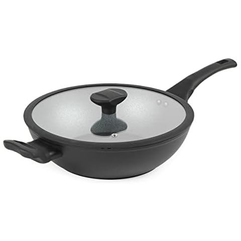 Wok antiadherente Russell Hobbs Crysteltech Graphite, 28cm Cover