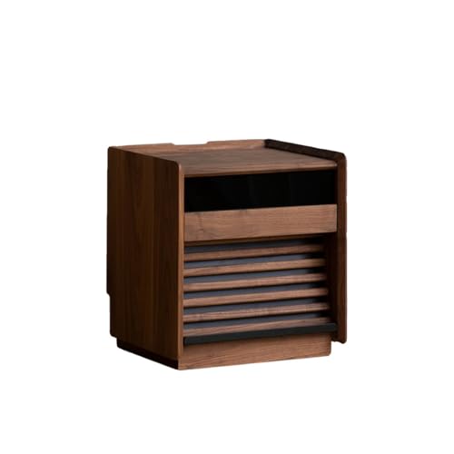 Mesitas de Noche ​​45×40×49cm Mesilla de Noche Estilo Rural en Nogal para Dormitorio, Consola Moderna para Hogar, Apta para Hoteles y Salas de Estar​ Mesa de Recamara