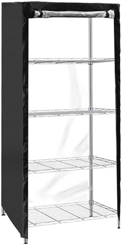 Shelf Cover, Waterproof Dustproof Heavy Duty Shelf Cover, 36“W x 18”D x 72“H, Shelf Display Rack Protector Cover with Zipper (Black Cover only)