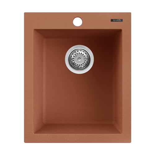 Ruvati 16 x 20 inch epiGranite Drop in Topmount Granite Composite Single Bowl Kitchen Sink–Clay–RVG1016TC