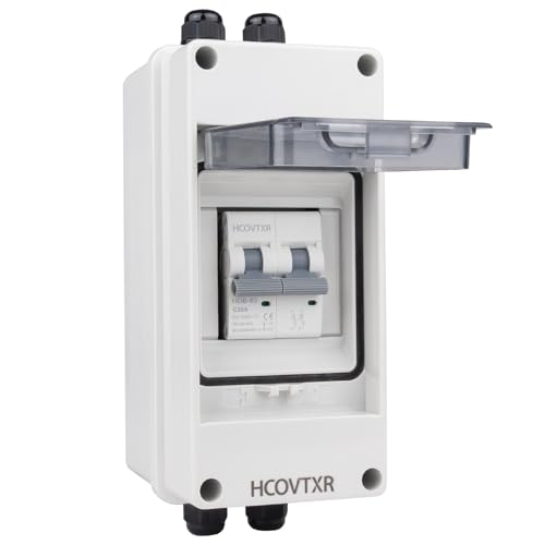 Image of Solar Panel Disconnect Switch 20 Amp,DC Isolator Switch 550V for Solar Power,Miniature Circuit Breaker with IP65 Breaker Box