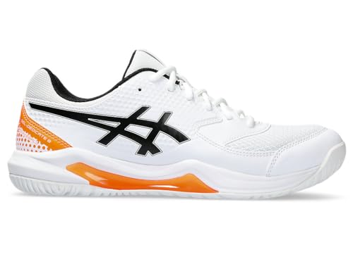 ASICS Men's Gel-Dedicate 8 Pickleball Shoes, 12, White/Shocking Orange