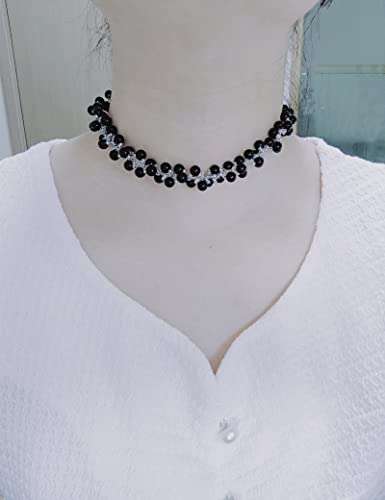 Obsa Smart Women's Fashion Beaded Choker Black Necklaces Crystal Necklace Handmade Necklaces Cute Cat Claws Necklaces (Helix) #TOP2
