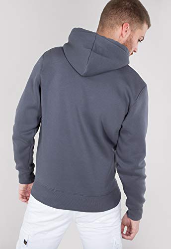 Alpha Industries Basic Hoody Kapuzensweat für Herren Greyblack – Ansicht 2