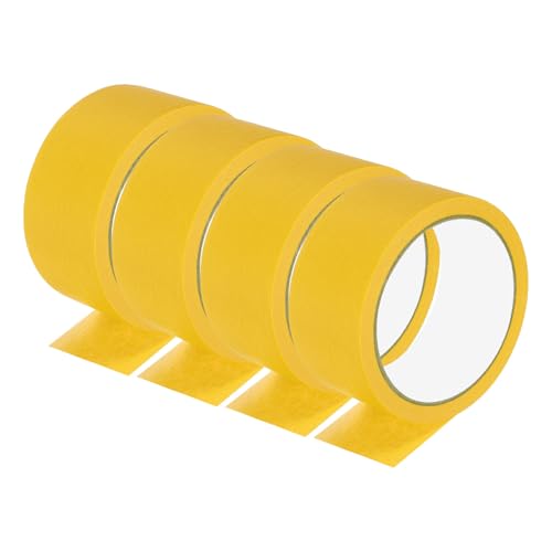 Image of PATIKIL Masking Tape 1.8 Inch Wide, 4 Roll 22 Yard Painters Tape Bulk No Residue Craft Tape for Wall Painting Labeling Car Painting Home DIY Flower Crafts Decoration, Yellow