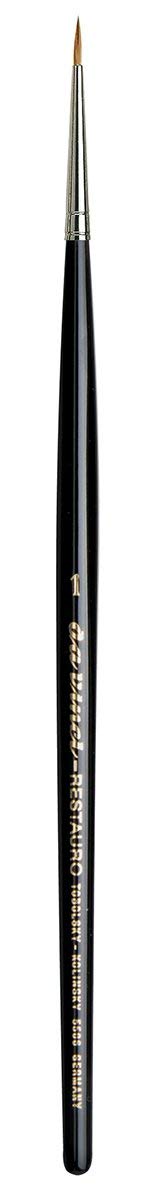 da Vinci Watercolor Series 5506 Maestro Paint Brush, Round Retouching Kolinsky Red Sable, Size 1 (5506-1)