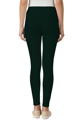 Image of Women's Cotton Lycra Ankle Length Leggings | Regular Rise, Soft 4 Way Stretch Fabric | Casual & Ethnic Wear