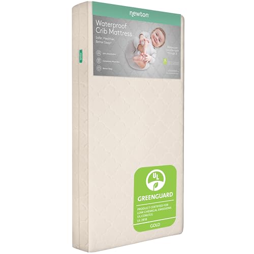 Image of Newton Baby Waterproof Crib Mattress and Toddler Bed - Ultra-Breathable Proven to Reduce Suffocation Risk, Washable Core & Cover, All-Stages, Infant to Toddler, Deluxe 5.5" Thick - Sandstone