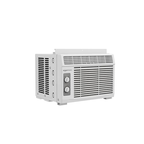 Amazon Basics 5000-BTU Small Window Air Conditioner, Up to 150 Sqf, Window AC Units with Cool and...