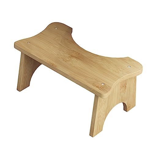Ciieeo Foot Stool for Boys and Girls Bamboo Toilet Seat Sturdy Footrest Family-Friendly Non-Slip