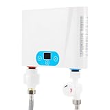 Mini chauffe eau instantané avec affichage LED 5500 W   Petit chauffe eau instantané   Chauffe eau électrique de 30 à 55 °C   Montage mural   Autonome