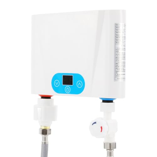 Mini scaldabagno istantaneo, piccolo scaldabagno elettrico, mini sottopiano da cucina, dotato di indicatore LED, 5,5 KW, controllo touch scaldabagno, gamma di temperature 30-55 ℃