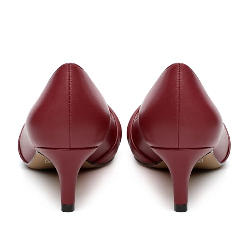 Women's Bow Slingback Heels Splicing Closed Pointed Toe Slip On Kitten Low Heel Pumps Office Work Dress Shoes 2 Inch4