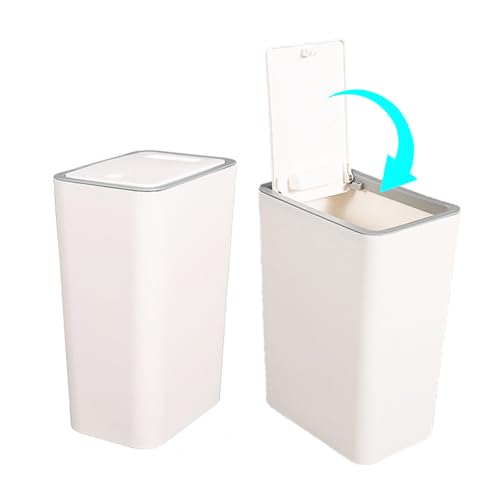 Caneca de basura con tapa 15 L pack x2 plástico blanco
