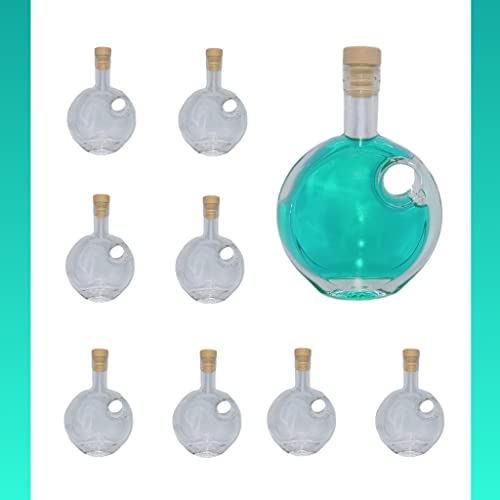 Botellas vacías de 100 ml cristal decorativa, botella cristal multiusos resistente para alacenar bebidas, licores, vinos, envases multiusos de vidrio, mini frascos para regalos, bodas y eventos (24) Cover