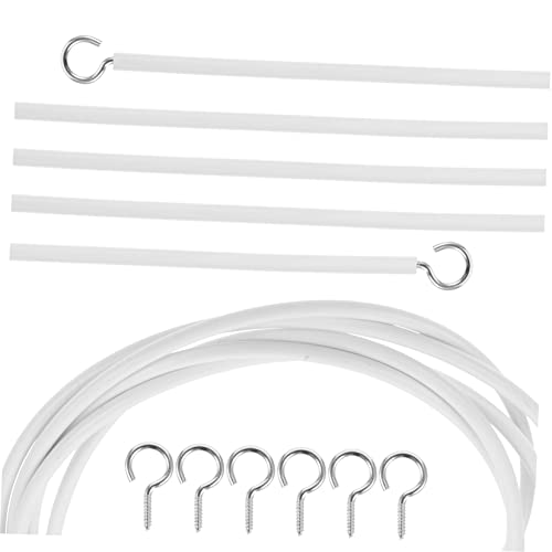 Levemolo DIY Wire Cable Kit for Curtains 2m Spring Rope Loop Hook Kit Easy Install