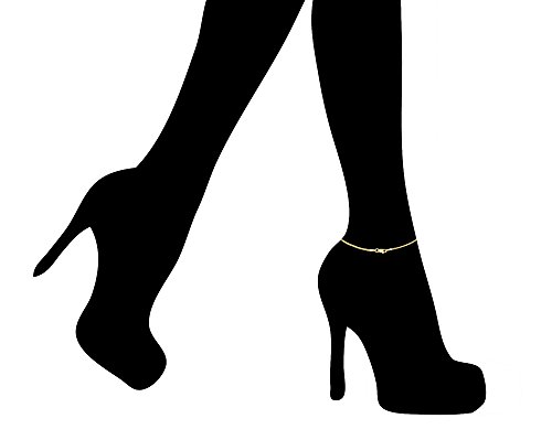 Ritastephens 14K Yellow Gold Sturdy Wheat Chain Lobster Lock Foot Chain Anklet or Necklace 1.1mm - Image 5