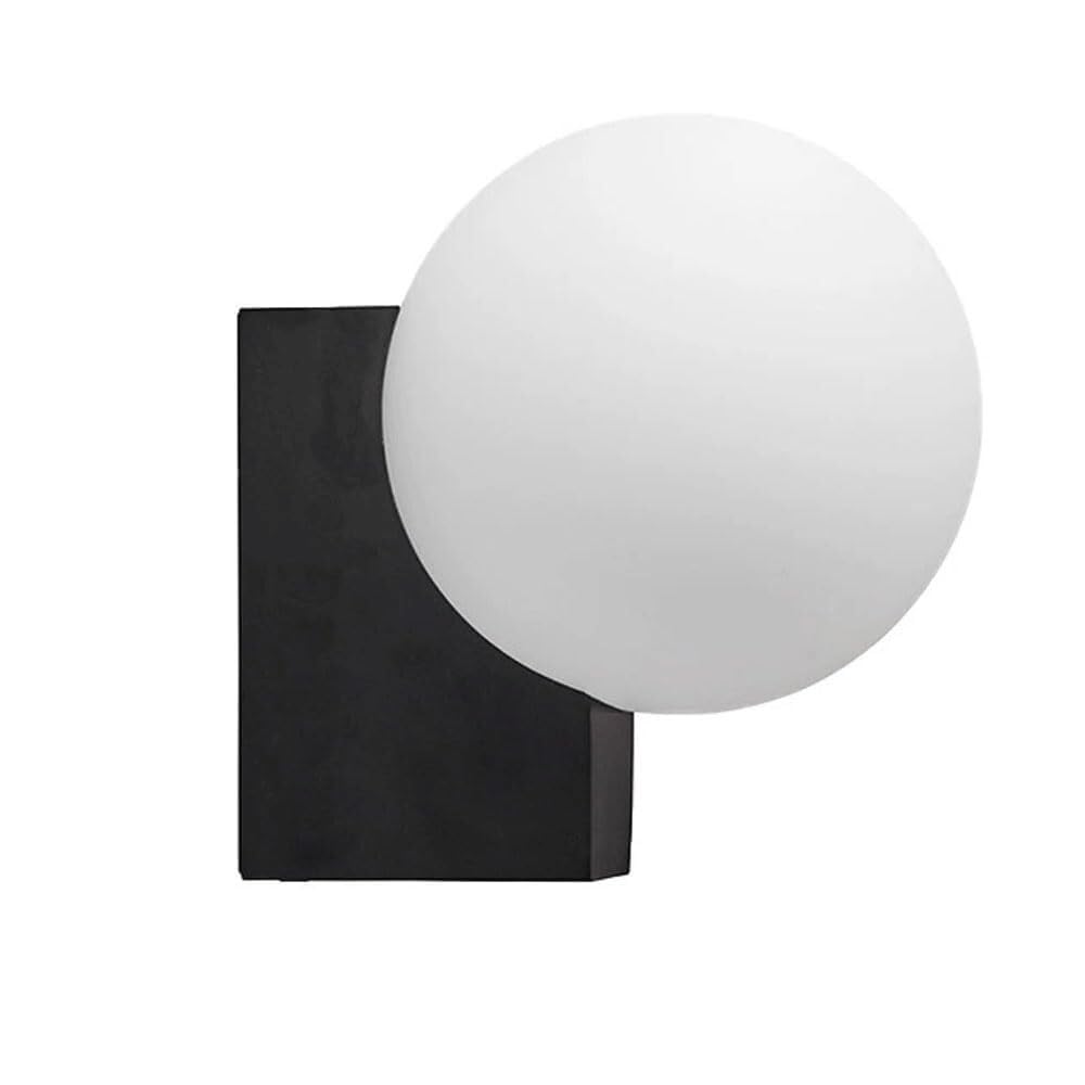 Aplique de pared con pantalla globo redonda para iluminar el tocador