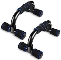 Liegestützgriffe Push Up Bars Fitnessstudio-Übungsgeräte Fitness 1 Paar Liegestützgriffe mit Gepolstertem Schaumstoffgriff und Rutschfester, Stabiler Struktur für Männer & Frauen (Blau)