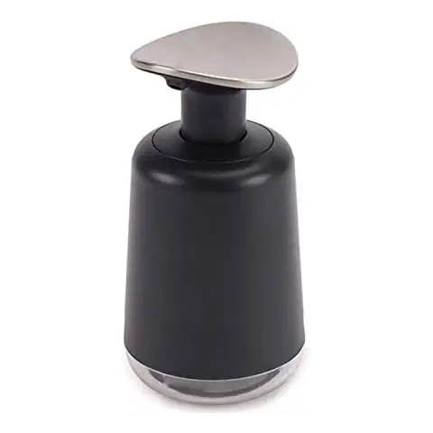 Ucharming Black Soap Dispenser, 200 ml Refillable Liquid Soap Dispenser, Lotion Dispenser with Stainless Steel Pump for Bathroom Countertop, Kitchen, Laundry Room (Black) Cover
