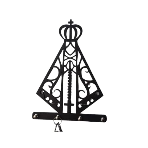 Porta Chaves Pendurador Feito De Madeira Nossa Senhora Aparecida MDF Entrada Escritório Casa