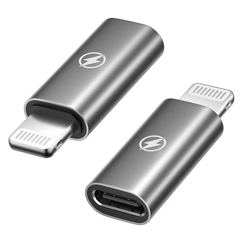 Adaptador USB C a Lightning, 2Pack Adaptador USB C Hembra a Lightning Macho 36W PD Carga Rápida y Sincronización de Datos para iPhone 14 Pro Max 13 12 11 X, iPad/AirPods, No para Auriculares/Audio/OTG