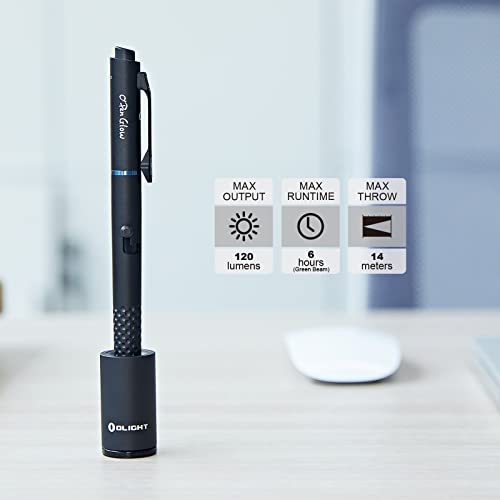 OLIGHT O'Pen Glow 120 Lumens LED Pen Light with Green Beam, Rechargeable EDC Flashlight for Writing Work, Adventure - Image 2