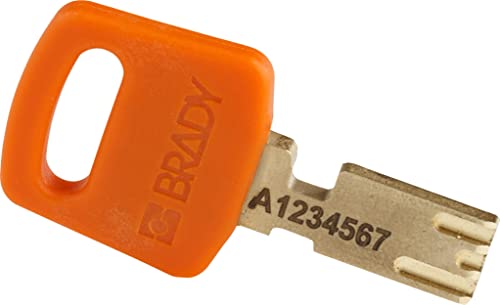 Image of Brady CPT-ORG-38AL-KD SafeKey Padlock, Orange, 3.0 in H x 1.25 in W x 0.75 in D