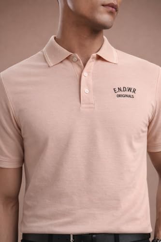 Image of ENDEAVOUR WEAR Men Men Short Sleeve Solid Cotton Rich Polo T Shirt | Collar Tshirts | Half Sleeves | Plain-Regular Fit