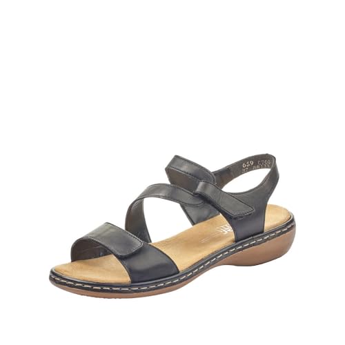 Rieker 659C7 Regina Women's Sandals - Leather, Adjustable Fit, Lightweight Anti-Stress Comfort with Arch Support and Durable Sole for All-Day Walking