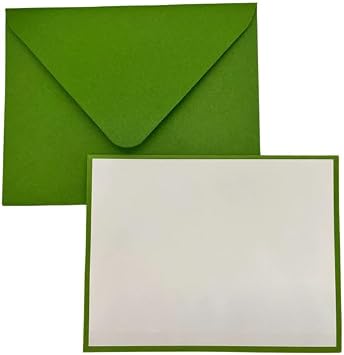 Show-Offs 16 Piece Blank Notecard & Envelope Set - 5.5 x 4.25 Inches - 8 Cards 8 Envelopes Green