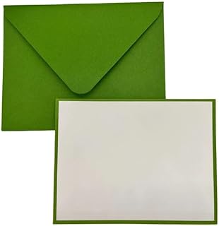 Show-Offs 16 Piece Blank Notecard & Envelope Set - 5.5 x 4.25 Inches - 8 Cards 8 Envelopes (Green)