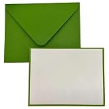 Show-Offs 16 Piece Blank Notecard & Envelope Set - 5.5 x 4.25 Inches - 8 Cards 8 Envelopes (Green)