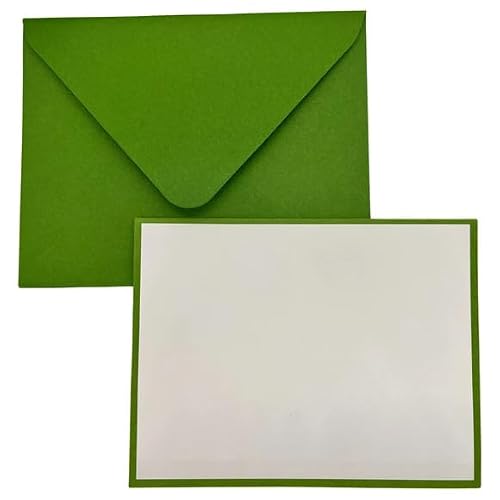Show-Offs 16 Piece Blank Notecard & Envelope Set - 5.5 x 4.25 Inches - 8 Cards 8 Envelopes (Green)