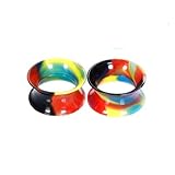BWDHJLEY Túnel dilatador de silicona, dilatador de oreja, multicolor, 2 unidades, 16mm, Silicona, Sin gemas