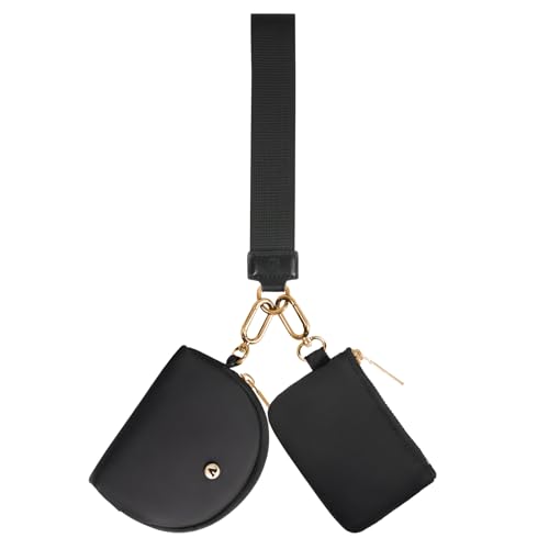 KeyChain Wallet Wristlet Wallets For Women Mini Zip Dual Pouch Wristlet