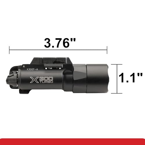 Lumintrail Sure Fire X300T-A Turbo Black Weaponlight High Candela LED with Two 123A Batteries and Battery Box