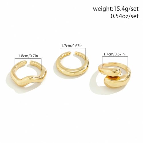 Image of Shining Diva Fashion Stylish Trendy Finger Rings Set for Women & Girls | Chunky Minimal Statement Ring Combos Modern Elegant Jewellery Collection