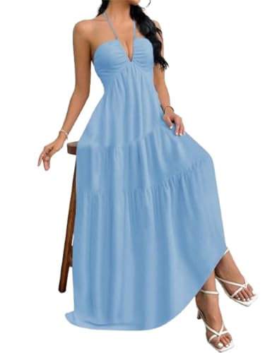 Robe longue maxi dos nu et sa coupe trapèze fluide élégante