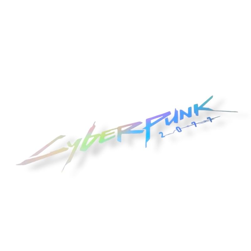 Image of Cyberpunk Vinyl Sticker Cyberpunk car Decal Cyberpunk car Sticker Water Proof Cyberpunk Sticker Reflective for car for Laptop (Rainbow)