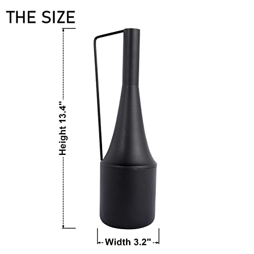 Modern Farmhouse Glam Metal Vase, Black Flower Vase Home Décor Centerpiece Large 13.4" #TOP1