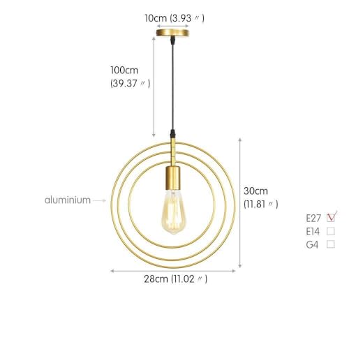 Lámpara de comedor dorada y moderna para iluminar una mesa de cocina nórdica 3