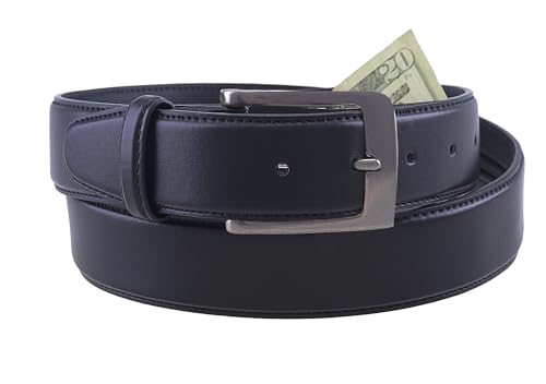 Thomas-Bates-Mens-Deerfield-Leather-Money-Belt-Travel-Zipper-Pocket Thomas Bates Mens Deerfield Leather Money Belt Travel Zipper Pocket - Image 1