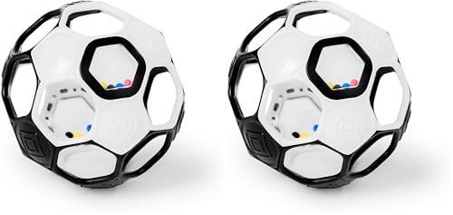 Image of Bright Starts Oball Grippin' Goals Rattle Soccer Ball - Black & White, Easy-Grasp Toy for Newborn and Up (Pack of 2)