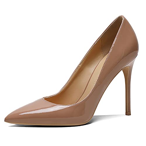 WQHPLMD Vestido clásico de tacón de tacón para Mujeres Zapatos de Bombas de Punta Puntiaguda de 10 cm Tacones de Tacones de Tacones de tacón Cerrados Zapatos de Vestir Zapatos de Fiesta de Vestir