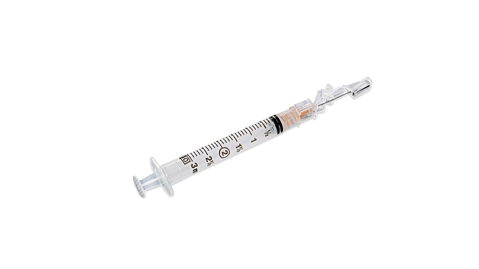 BD SafetyGlide Needle, 25 G x 5/8 in. with 3 mL Syringe, #305904, (50 Count)