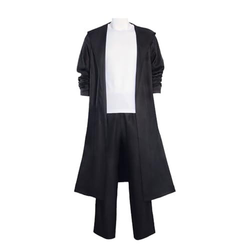 Sung Jin Woo - Disfraz de cosplay de Sung Jin Woo, sudadera con capucha negra, chaqueta larga, camiseta, pantalones, uniforme completo, para hombre, cosplay, Halloween, Navidad, carnaval, fiesta, para